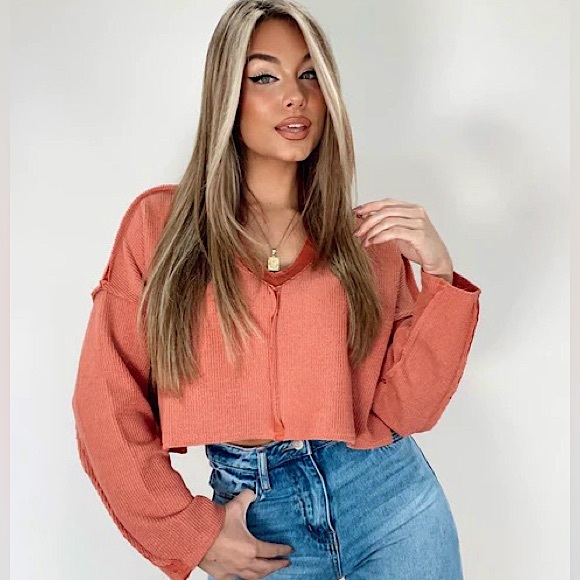 NWT Coral Please Explain Top - Picture 1 of 3